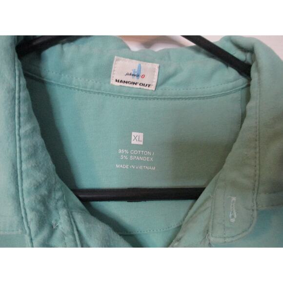 Johnnie-O West Coast Prep Green S/S Preppy Pocket Polo Mens XL Cotton Spandex - Picture 3 of 10